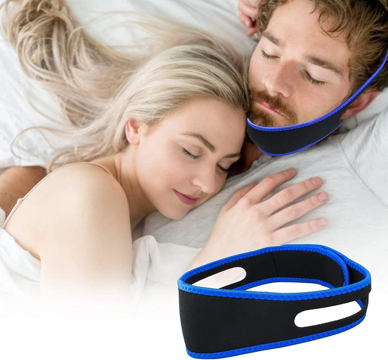 [Australia] - Anti Snoring Chin Strap Effective Stop Chin Strap for Men Women, Anti Snoring Devices for Sleep Adjustable and Breathable Anti Snore Devices Snoring Reduction Stop Snoring Aids for Better Sleep (Blue) 