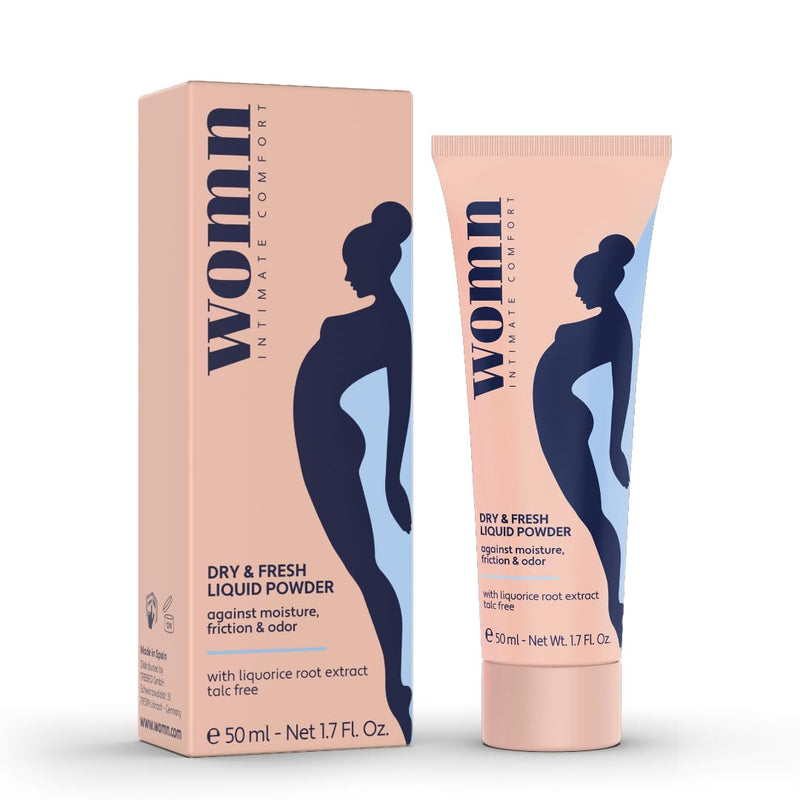 Liquid Body Powder for Women, Sweat, Chafing & Odor Relief 1.7 fl oz | Talc-free cream-to-powder formula. Absorbs moisture, helps reduce friction & odor. For groin, underboob & inner thighs.