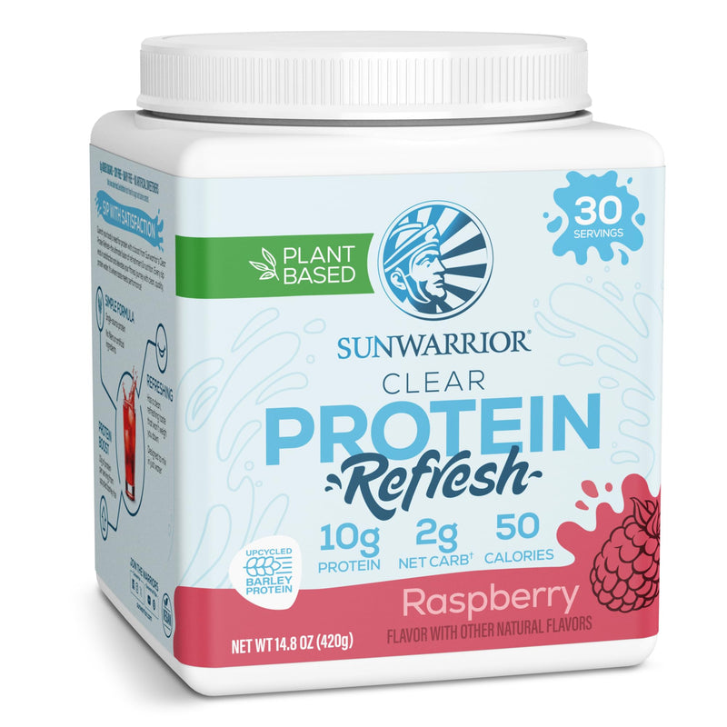 [Australia] - Sunwarrior Clear Protein Powder Plant-Based Water Mix, Vegan and Refreshing Protein and Hydration Supplement 10g Per Serving Raspberry Flavored 420g Tub 30 Servings 