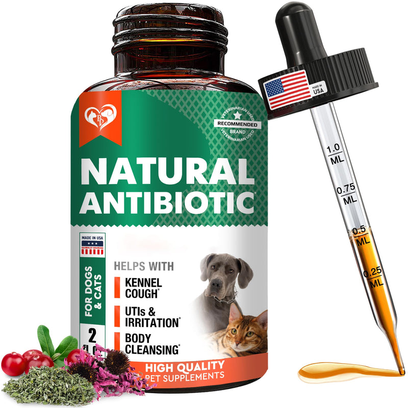 Natural Herbal Kennel Cough Relief & UTI Treatment - Cranberry Urinary Tract & Cold Support for Cats and Dogs - Pet Supplement Made in USA - PawsPlanet Australia