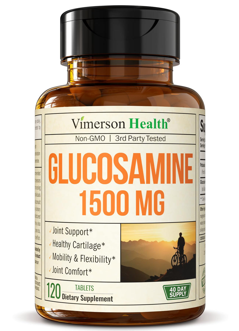 [Australia] - Glucosamine Sulfate 1500mg Joint Support Supplement. Cartilage, Bone & Joint Health. Antioxidant Properties. Aids Inflammatory Response. Occasional Discomfort Relief for Back, Knees & Hands. 120 Count 120 Count (Pack of 1) 