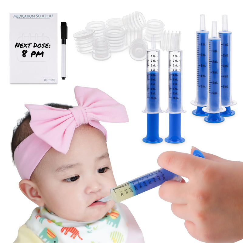 [Australia] - Liquid Medication Bottle Adapter and Oral Syringe Dispenser ‚Äì Great for Easily Dispensing Medication to Children and Pets - Includes a Medication Reminder Log From Zentious 