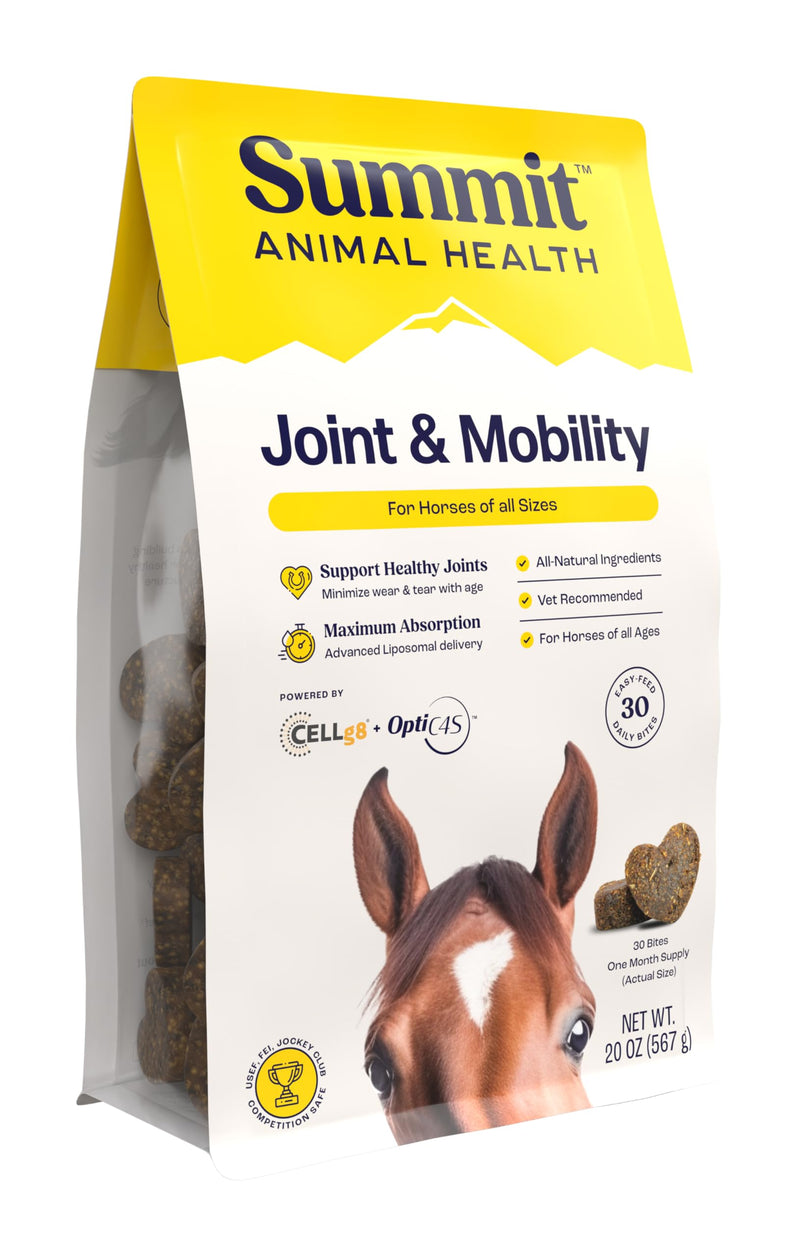 Summit Equine Joint & Mobility Bites Daily Supplement for Horses, Liposomal Delivery, Max Absorption, Vet Recommended, All-Natural Ingredients, 100% Drug-Free, Healthy Joints - 30 Bites - PawsPlanet Australia