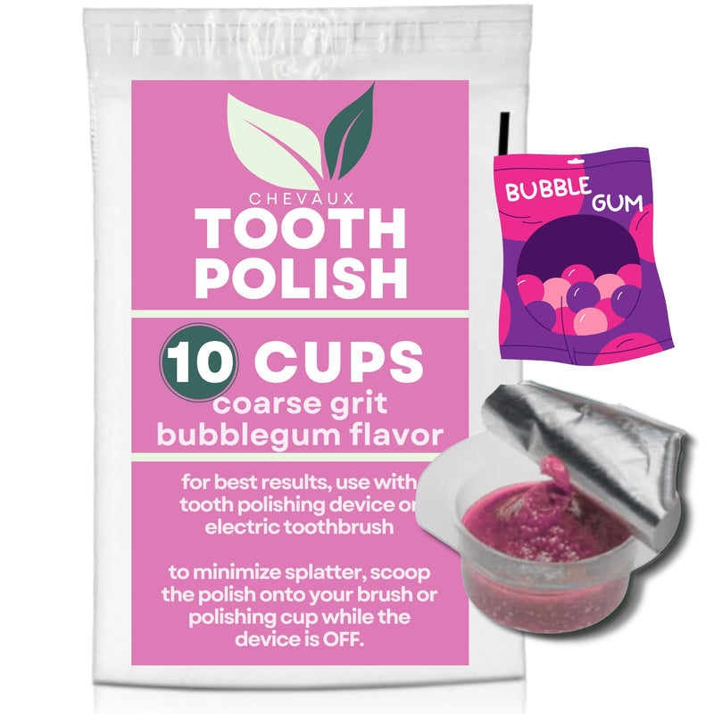 [Australia] - CHEVAUX Professional Strength Tooth Polish - Coarse Grit Teeth Polish Pack of 10 (Bubblegum) Bubblegum 