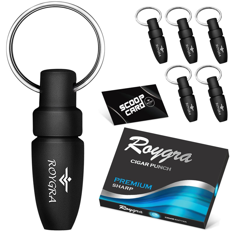 [Australia] - roygra Cigar Punch, Mini Portable Cigar Punch with Key Chain Fit All Cigar Sizes - Set of 6 
