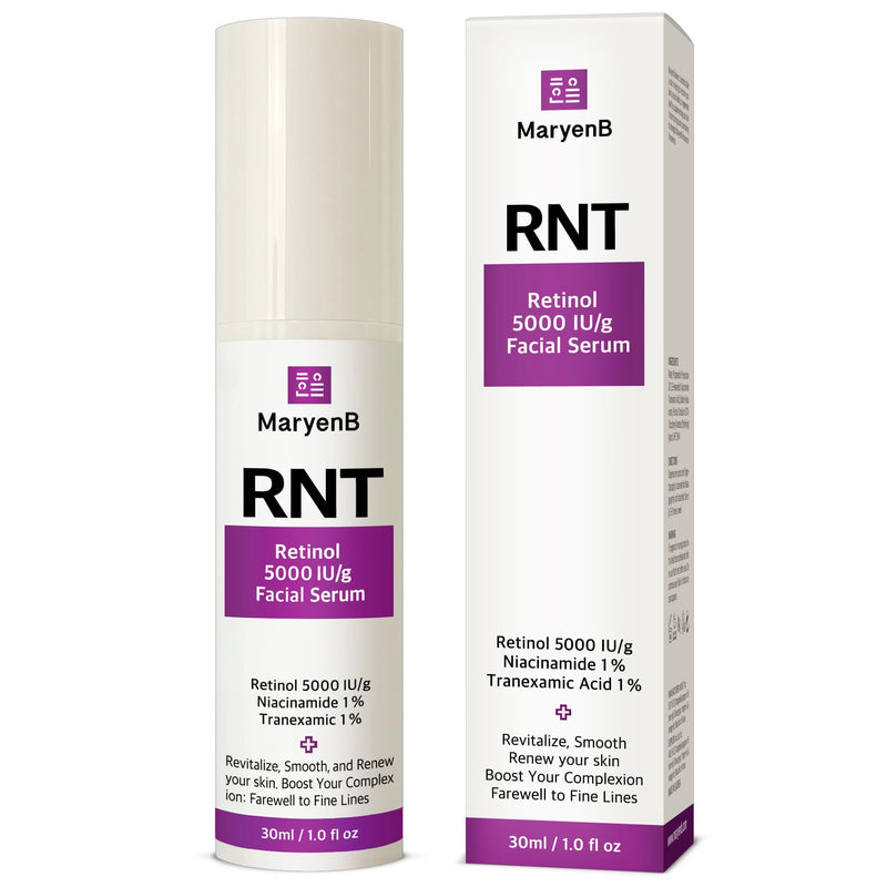 Retinol 5000IU, Niacinamide 1%, Tranexamic Acid 1% Face Serum – Moisture Enhancing Essence with Hyaluronic Acid, Vitamin E, Gentle for Daily Skincare, 1 Fl Oz (30ml)