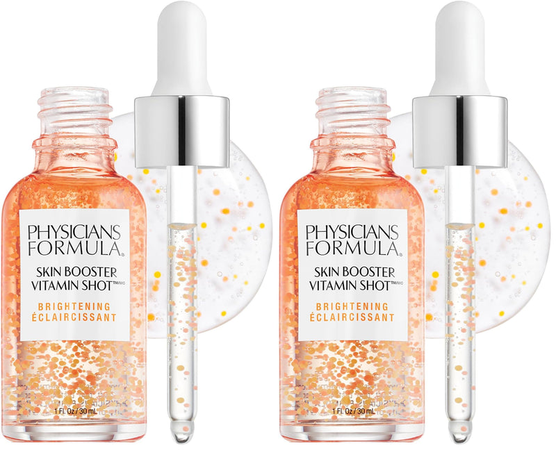 Physicians Formula Skin Booster Vitamin Shot, Brightening Serum with Vitamin C, Licorice & B3, Targets Dark Spots for Radiant Glow – Brighten (Pack of 2) Clear 1 Fl Oz (Pack of 2)