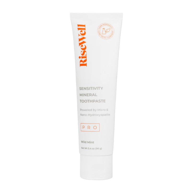 RiseWell PRO Mineral Toothpaste - Micro & Nano Hydroxyapatite Toothpaste with Xylitol for Sensitive Teeth -Safe to Swallow Dental Care, Natural Teeth Whitening for Daily Dental Hygiene (Wild Mint)