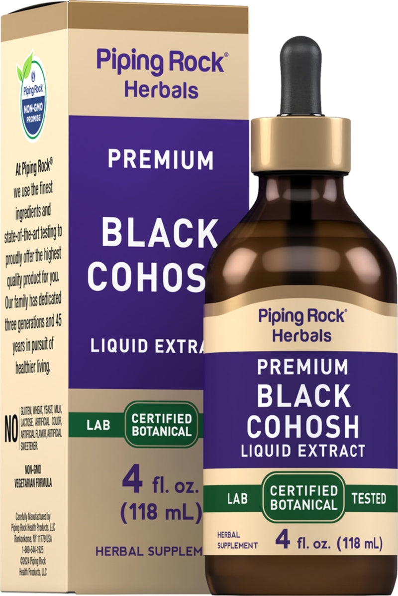 [Australia] - Piping Rock Black Cohosh Root Liquid Extract | 4 Fl Oz | Alcohol Free Tincture | Vegetarian, Non-GMO, Gluten Free 