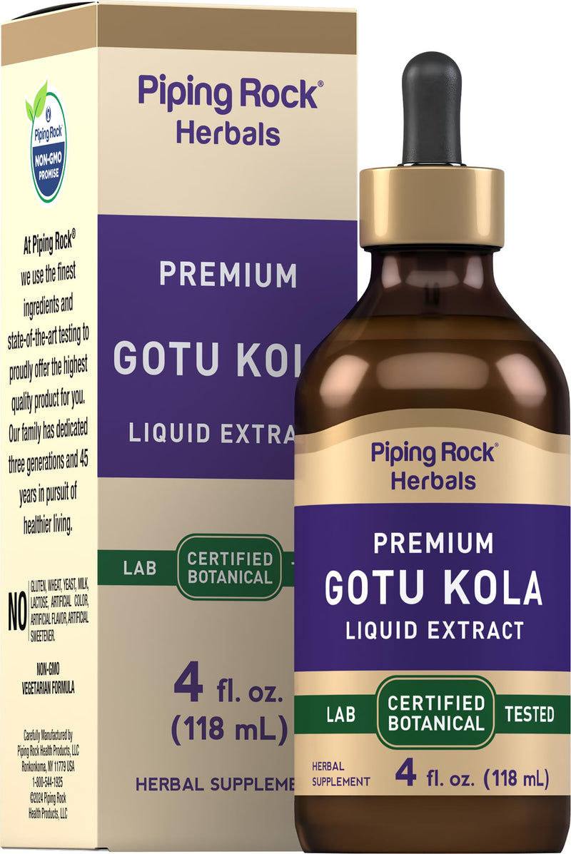[Australia] - Piping Rock Gotu Kola Extract | 4 Fl Oz | Premium Liquid Herbal Supplement | Vegetarian | Alcohol Free | Non-GMO, Gluten Free 