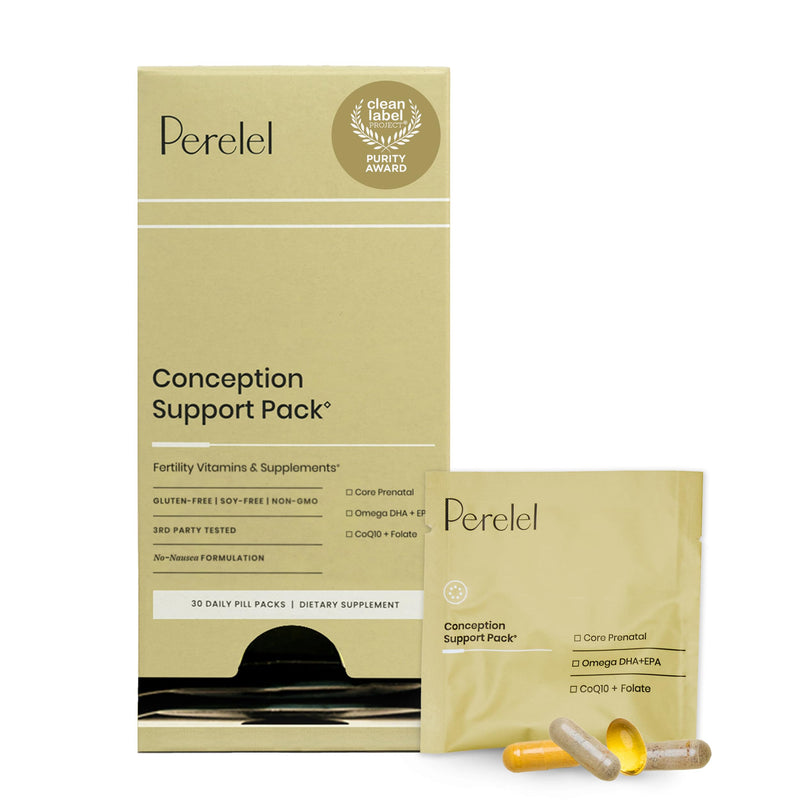 [Australia] - Perelel Conception Support Pack, Prenatal Multivitamin with DHA Omega 3, COQ10 & Folate, Supports Fertility Wellness for Women, Soy & Gluten Free, Non GMO, 30 Daily Pill Packs 