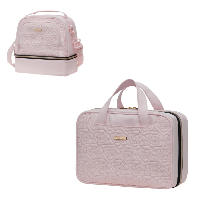 Everfun Hanging Travel Toiletry Bag for Women and 15 Can Insulated Double Deck Lunch Bag for Women Bargain Combination