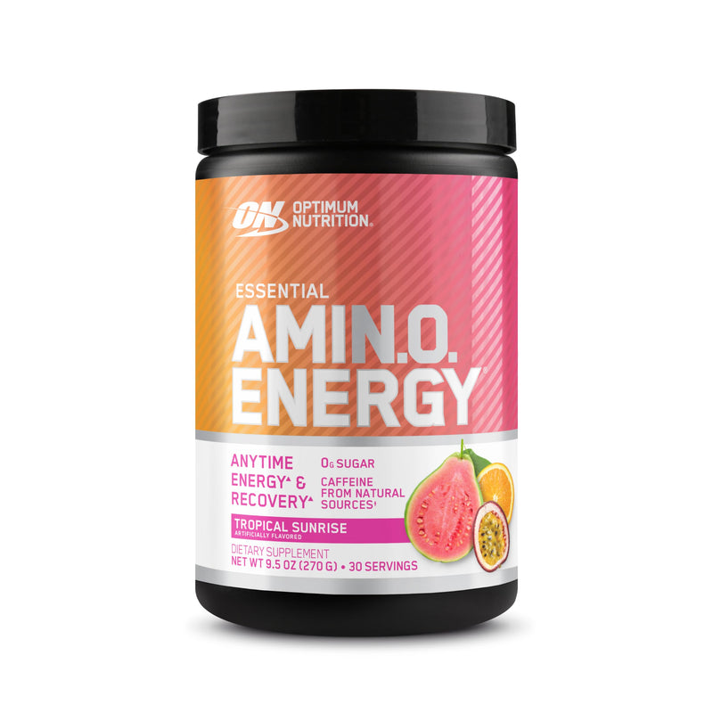 [Australia] - Optimum Nutrition NEW Flavor Amino Energy - Pre Workout with Green Tea, BCAA, Amino Acids, Keto Friendly, Green Coffee Extract, Energy Powder - Tropical Sunrise, 30 Servings (Packaging May Vary) 30 Servings (Pack of 1) 