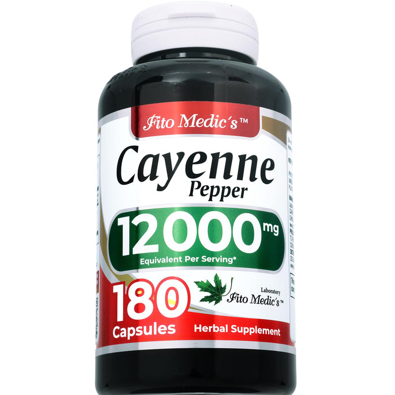 [Australia] - FITO MEDIC'S Lab | cayenne pepper capsules organic | 180 capsules |12000 mg | cayenne pepper capsules |cayenne pepper pills | Ultra high Absorption. 