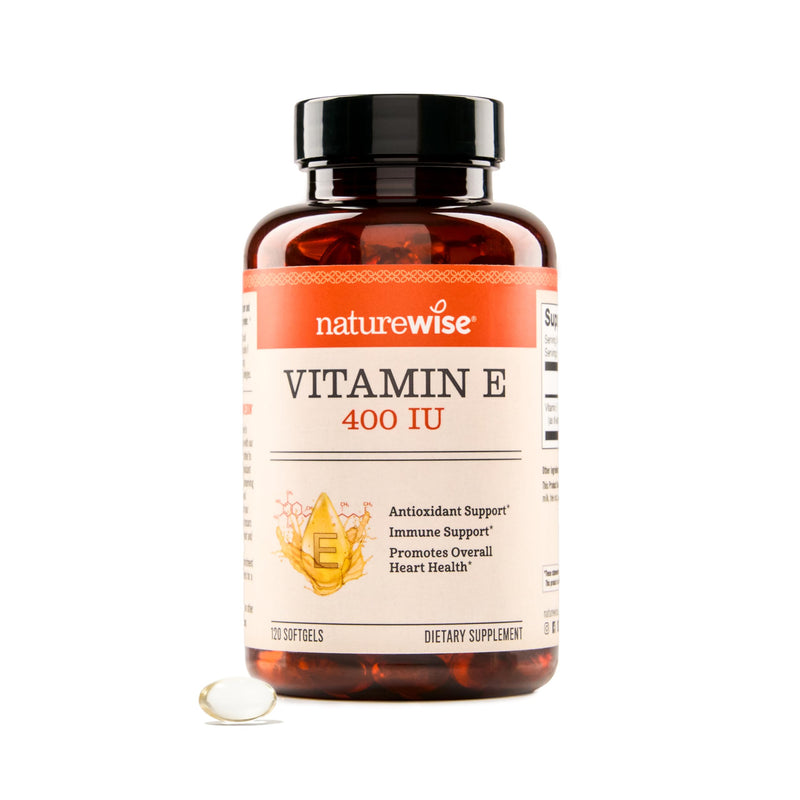 NatureWise Vitamin E 400 IU Softgels (180mg DL-Alpha) - Dairy, Gluten & Soy Free - Non-GMO Antioxidant-Rich Dietary Supplement for Skin, Heart, and Immune Health Support - 4-Month Supply, 120 Count 120 Count (Pack of 1)