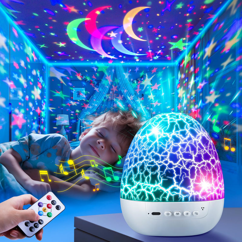 [Australia] - Dinosaur Night Light for Kids, 93 Lighting Effects+15 Musics Kids Night Light Projector for Kids, 3 Films+Remote Toddler Kids Projector Night Light for Kids,360° Silent+Dimmable Egg Light for Nursery 