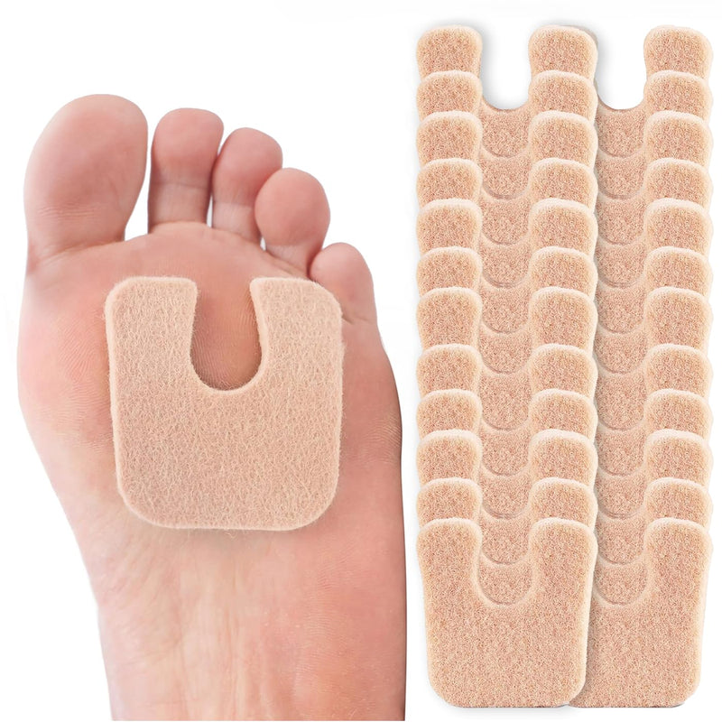 [Australia] - 48-PACK U Shaped Felt Callus Pads Metatarsal Pads Forefoot Foot Pads Pain Relief Foot Cushion Keep Calluses from Rubbing on Shoes Adhesive Pads for Men and Women 