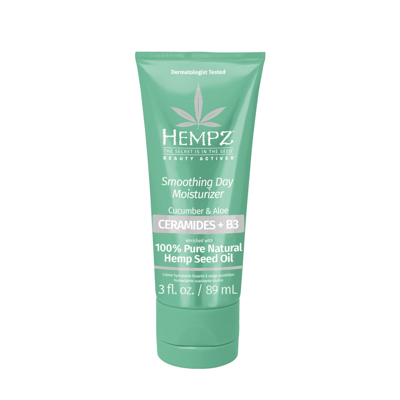 Hempz Cucumber & Aloe Smoothing Day Moisturizer, Vitamin C, 3 Oz | Hydrating Daily Cream Rich with Minerals, Hempseed Oil to Hydrate & Repair Extremely Dry or Sensitive Skin, for Face & Body 1 Fl Oz (Pack of 1)