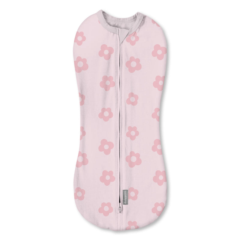 [Australia] - SwaddleMe by Ingenuity Compression Swaddle Pod, Two-Way Zipper for Easy Changes, Improves Sleep & Calms Startle Reflex, 0-2 Months, 2-Pack - Flower Confetti Flower Confetti 1pk 