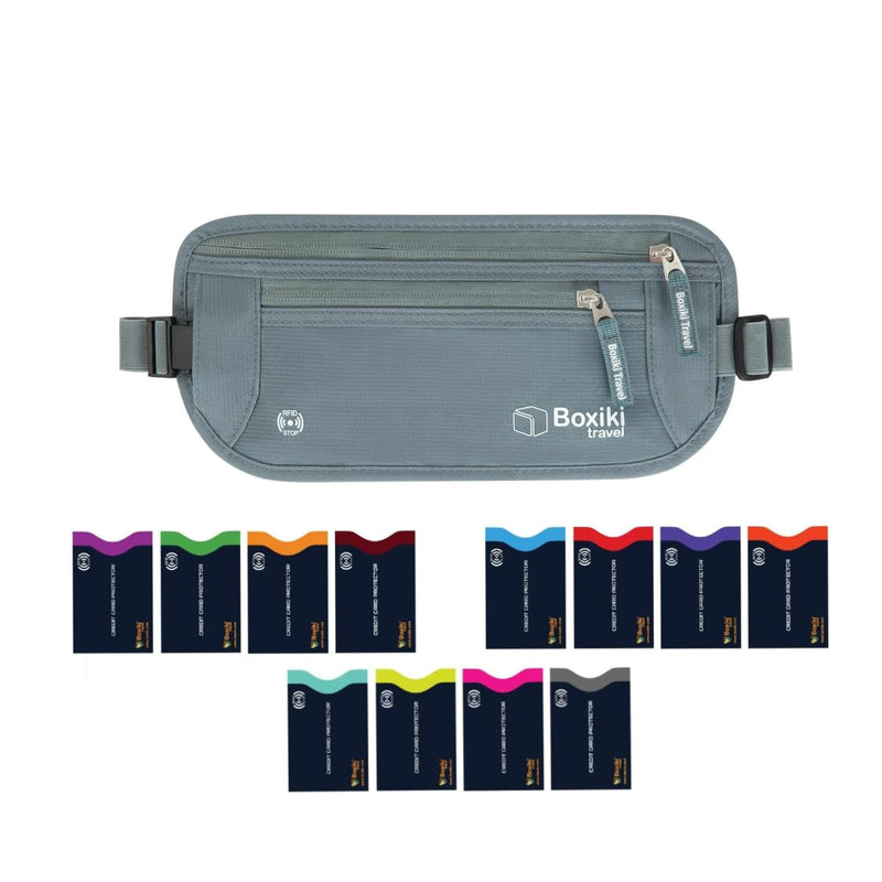 Complete Travel Security Set - RFID Blocking Sleeves and Money Belt for Ultimate Protection.