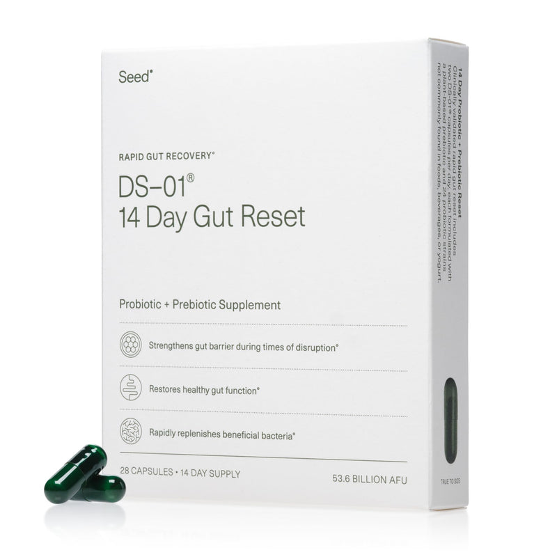 [Australia] - Seed 14 Day Gut Reset - Prebiotic and Probiotic for Women & Men - Digestive Health, Gut Health, Rapid Gut Recovery, Bloating & Constipation Relief - Vegan & Shelf-Stable - 28 Capsules (14-Day Supply) 