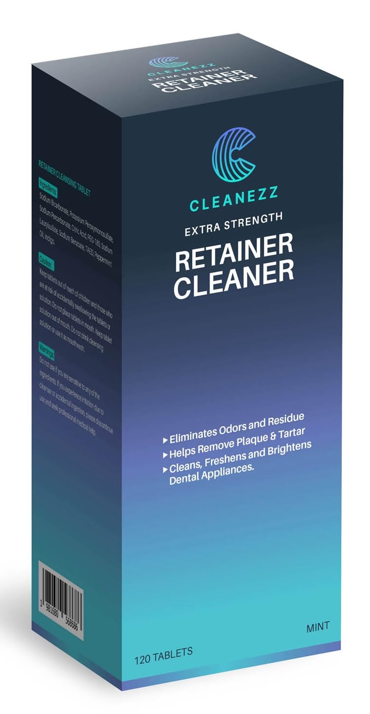 [Australia] - Cleaner Tablets: for Retainers, Dentures, Bottles & More - Odor, Plaque, Stain Removal, Includes Denture Bath, 4-Mo Supply 