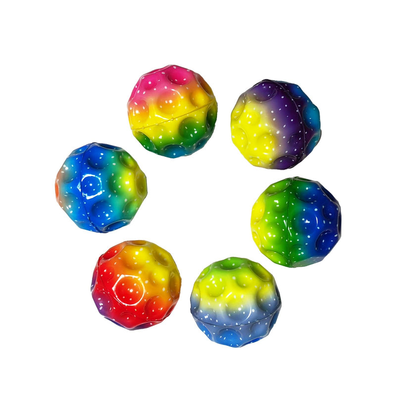[Australia] - Space Ball,Extreme High Bouncing Ball, Super High Bouncing Space Ball, Children's Sensory Ball, Athlete Training Ball 6 pack colorful 2 
