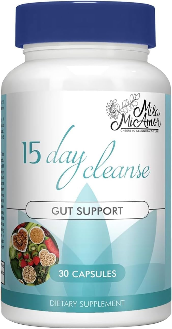 [Australia] - Mila Miamor 15 Day Cleanse - Gut and Colon Support - Advanced Gut Cleanse Detox for Women & Men with Senna, Cascara Sagrada & Psyllium Husk - Non-GMO - Made in USA - 30 Capsules 