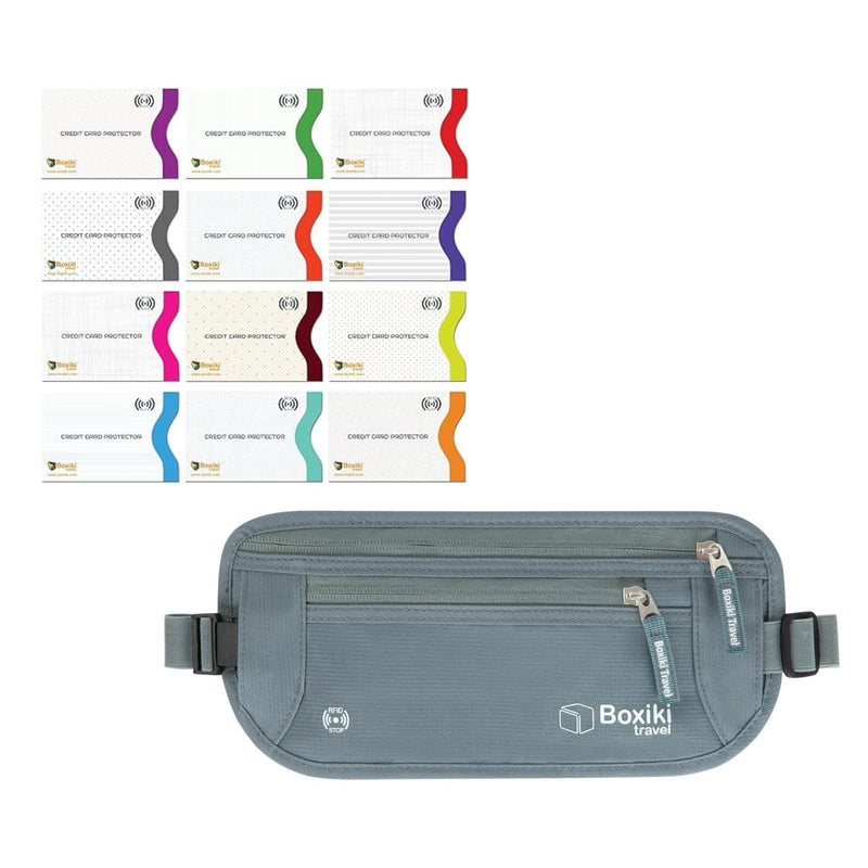 Ultimate RFID Travel Protection Kit: 12 Sleeves and RFID Money Belt for Unparalleled Security on Your Adventures
