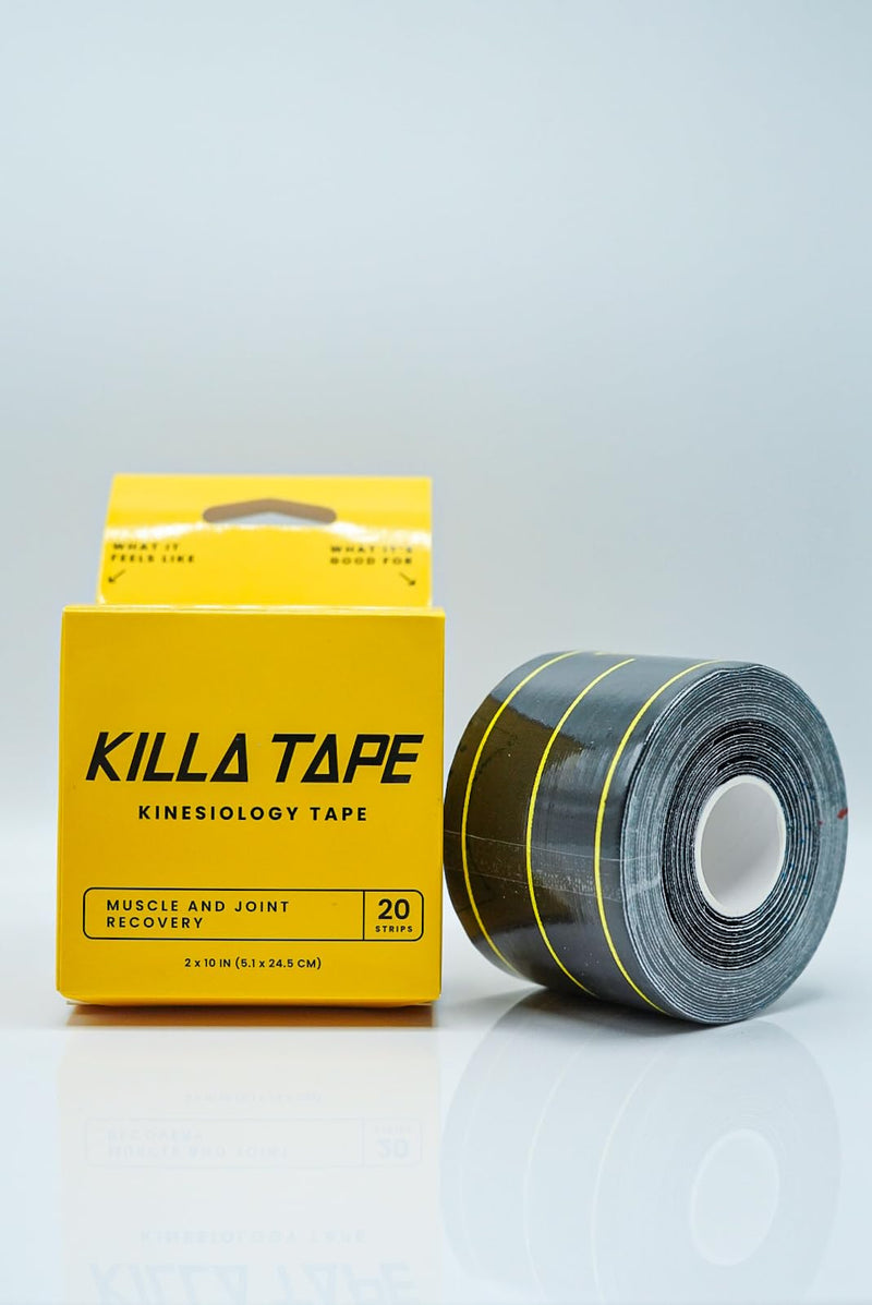 Pro Synthetic Kinesiology Athletic Tape - 20 Count 10" Precut Strips - Sweat Resistant | Latex Free| Recovery Tape | - for Boxing, Wrestling, Weightlifting, BJJ, MMA, & More