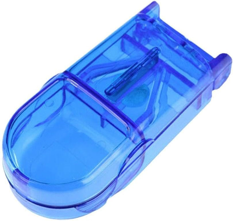 1Pc Blue Pill Cutter,Pill Cutter and Splitter with Dispenser,Splitter with Dispenser, Cuts Pills, Vitamins, Tablets, Cutting Small or Large Pills Daily Medicine Organizer, Medication Aids