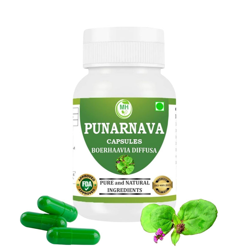 [Australia] - Punarnava Capsules (Boerhaavia Diffusa) 500mg ‚Äì 60 Veg Capsules | Herbal Wellness Supplement for Natural Kidney & Liver Support | Plant-Based Detox & Cleansing Formula | Pack of 1 