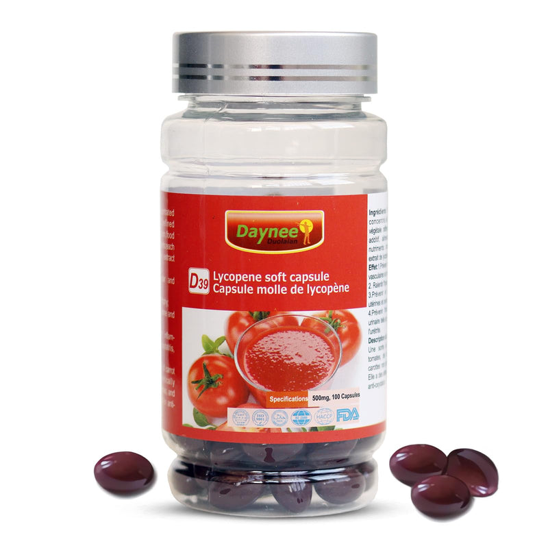 [Australia] - AIHIYO Lycopene Capsule, 100mg Tomato Supplement Extract, Organic Complex Formula, 500mg Per Capsule, 100 Softgel 