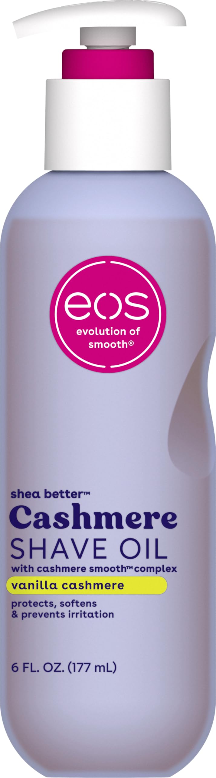 [Australia] - eos Cashmere Shave Oil, Vanilla Cashmere, Soothing Moisturizing, Prevents Irritation and Razor Burn, Bikini Area-Approved, Body Care, 6 fl oz 6 Fl Oz (Pack of 1) 