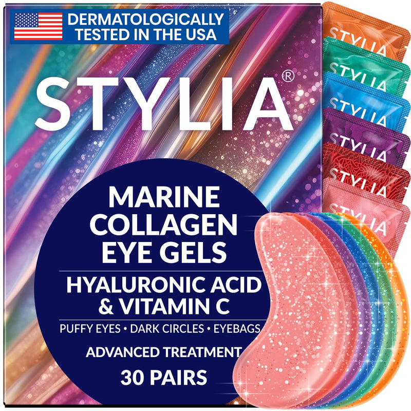 [Australia] - Under Eye Patches for Dark Circles and Puffy Eyes (30 Pairs), Marine Collagen Eye Gel Pads for Puffiness with Vitamin C, Hyaluronic Acid, and Pearl Extract, Eye Mask for Dark Circles and Puffiness 30 Count (Pack of 1) 