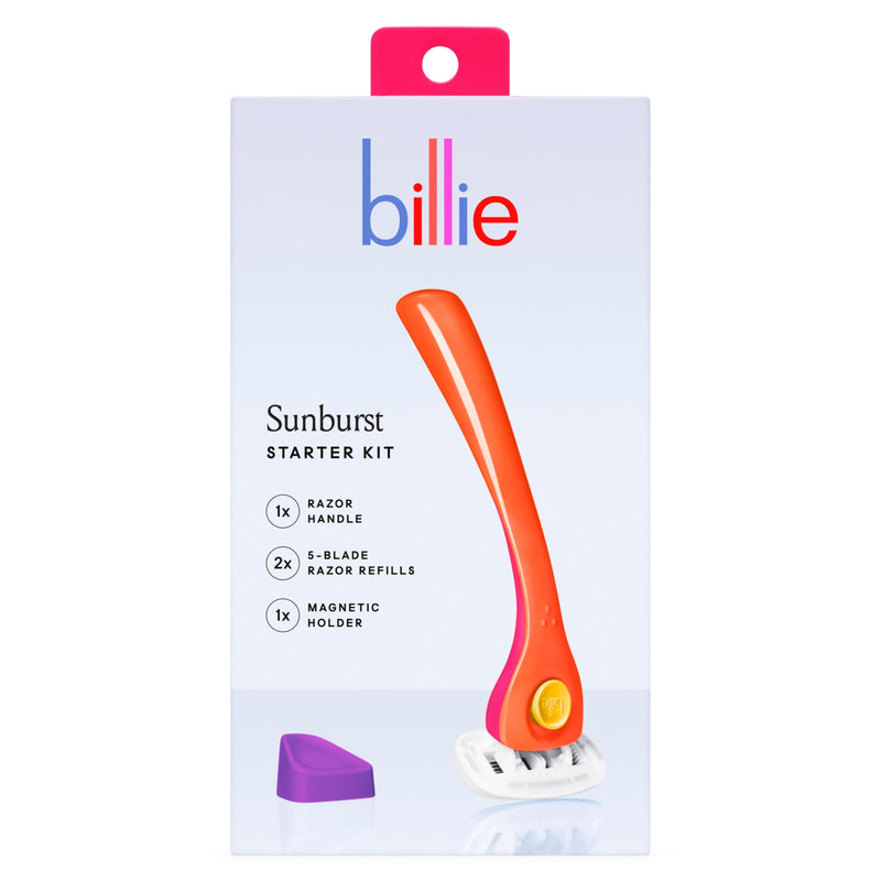 [Australia] - Billie Razors for Women Shave Kit – Women’s Razor + 2 x 5-Blade Razor Refills + Magnetic Holder – Sunburst 