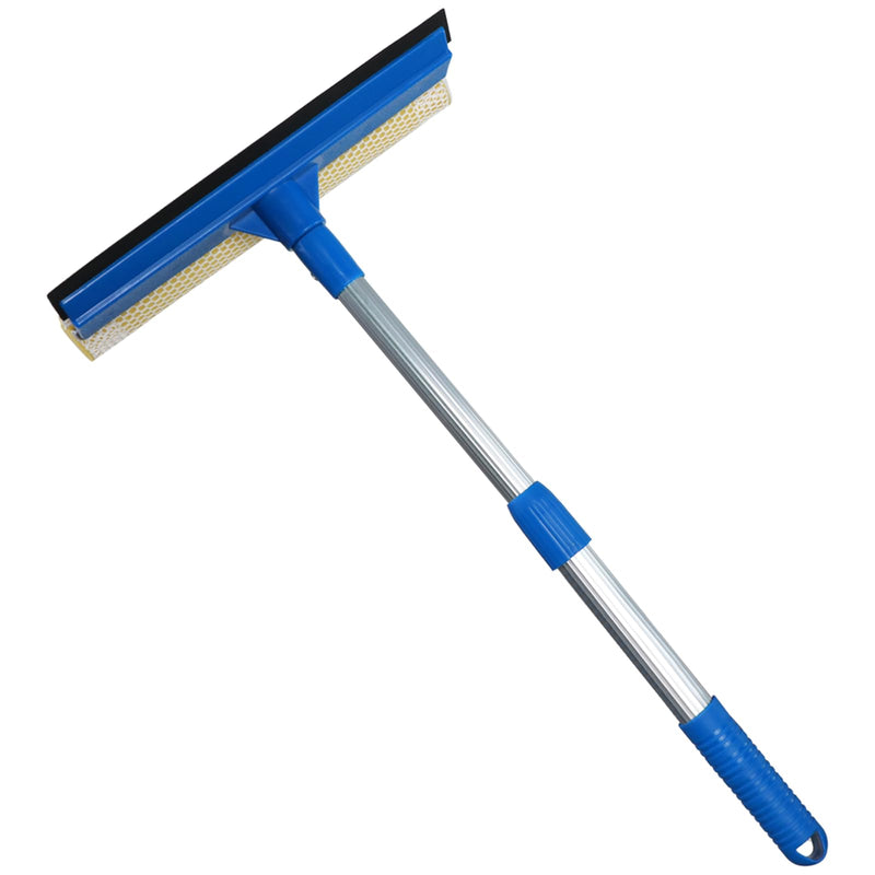 [Australia] - Professional Window Squeegee,2 in 1 Squeegee Window Cleaner with Long Stainless Steel Handle,Sponge Car Window Squeegee for Gas Station, Glass,Shower,Outdoor High Window Cleaning (Expansion payment) 