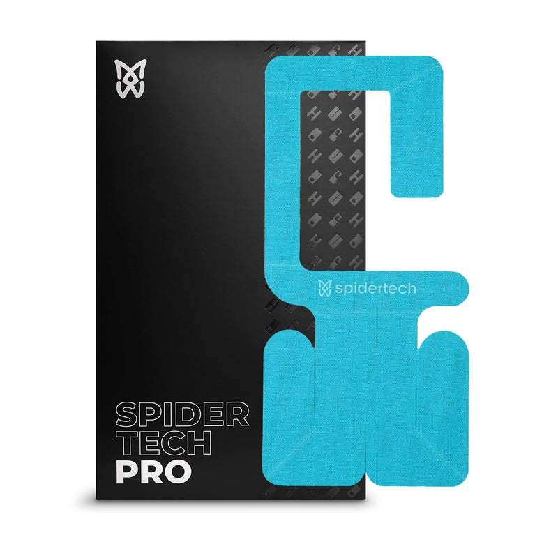 Spidertech Professional Pre-Cut Cotton Kinesiology Tape for Left Shoulder Support - for Athletes, Sports Physiotherapists, and Chiropractors, Pain Relief - Blue (4 Pack)