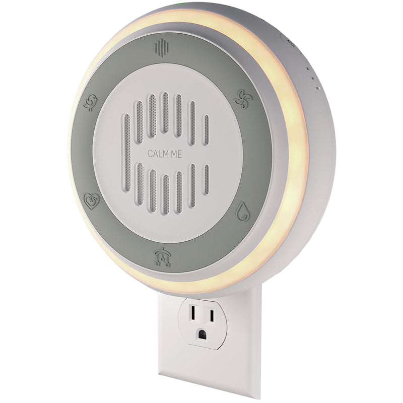 [Australia] - wall plug in white noise sound machine baby sound machine for sleep | 20 Soothing sounds baby white noise machines for sleeping | pink noise brown noise green noise sound machine for sleeping 1 Count (Pack of 1) White Round 