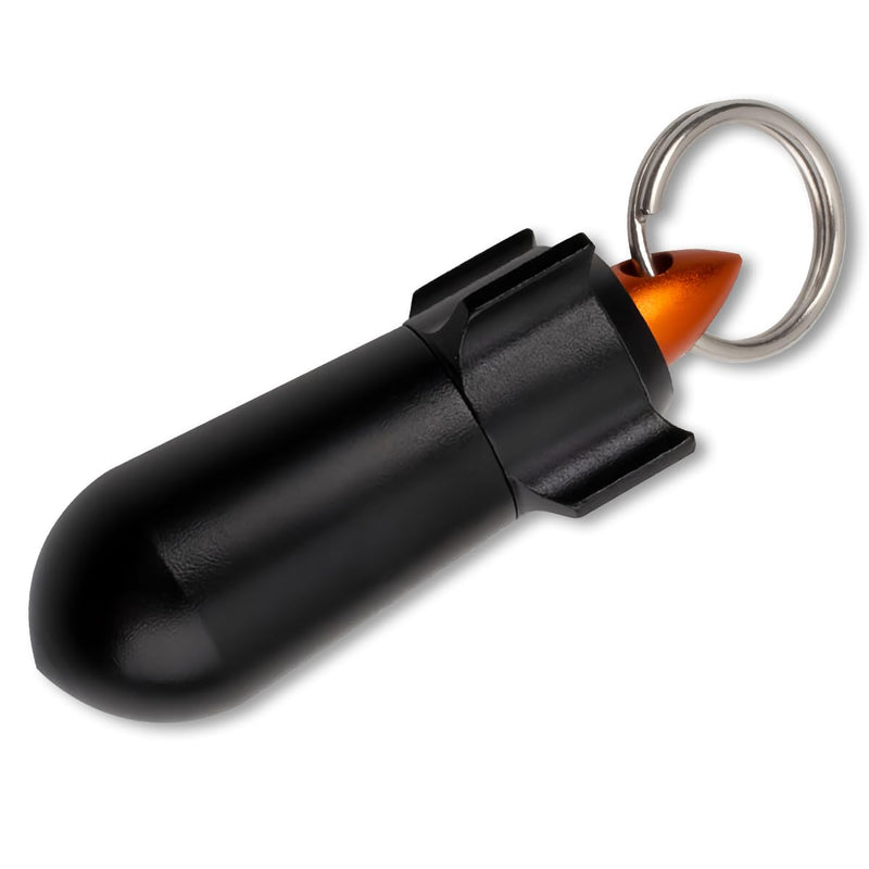 Keychain Pill Case, Rockets Shape Aluminum Medicine Holder, Portable Waterproof Vitamin Aspirin Container for Traveling