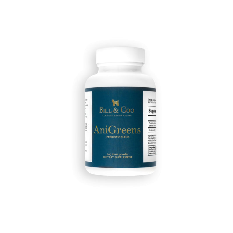 BILL &COO Anigreens Prebiotic & Probiotics for Dogs, Formulated with Special Fibers Digestive Enzymes, Dog/Cat Probiotics for Digestive Health & General Gut Balance to Immune Support of Your Pets,90g - PawsPlanet Australia