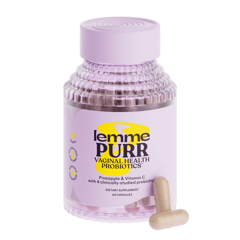 [Australia] - Lemme Purr Vaginal Probiotics for Women - Promotes pH Balance, Healthy Vaginal Odor & Urinary Tract Health w/Lactobacillus Blend, Clinically Tested Strains, Pineapple & Vitamin C - 60 Veggie Capsules 
