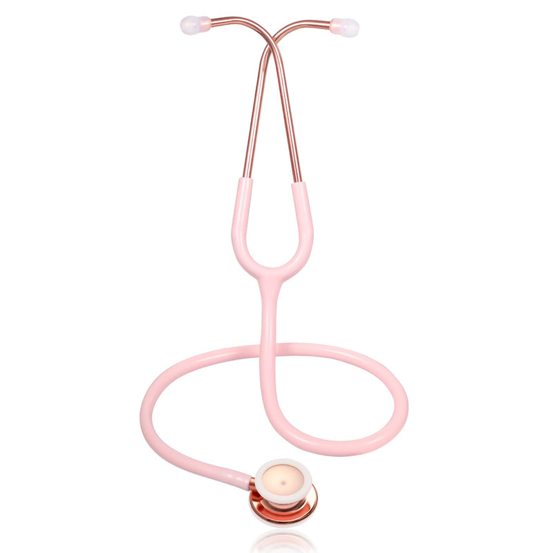 [Australia] - Scienlodic Double-sided Stethoscope with Ear Tips, Professional Stethoscope for Doctor Nurse Clinical Student Use, Customized Gold-plated High-end - Light Pink 03-Light Pink 