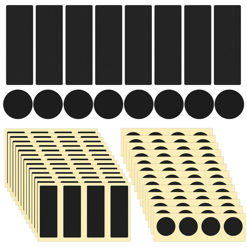 [Australia] - 120pcs Match Striker Papers with Adhesive, 60 Round and 60 Rectangle Match Striker Stickers Match Striker Paper Sheets for Match Rack Cymbal Paper Replacement (Black) Black 
