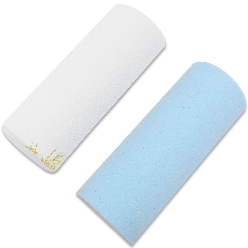 [Australia] - 2Pcs Half Moon Bolster for Head, Knees,Ankle Support, Leg Elevation Cushion - Back, Lumbar, Neck Pain Relief,Semi Roll Gel Foam Pillow for Back and Side Sleepers -Chair Seat Pillow 