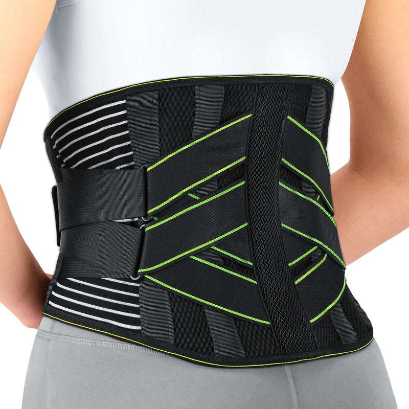 [Australia] - Back Brace for Lower Back Pain Relief for Women/Men with Lumbar Pad, Back Support Belt with 7 Stays for Heavy Lifting, Sedentariness, Breathable Lumbar Support for Herniated Disc, Sciatica - L L(Waist 39"-45") A 