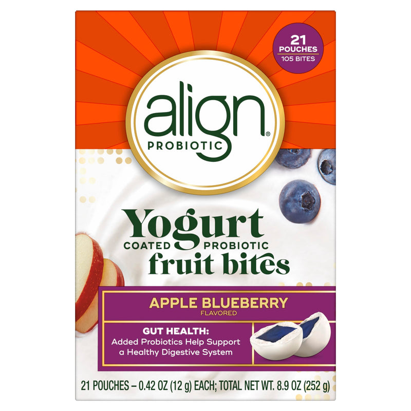 [Australia] - Align Probiotic, Yogurt Coated Probiotic Fruit Bites, Added Probiotic Helps Support Digestive Health, 21 Pouches, 105 Bites 