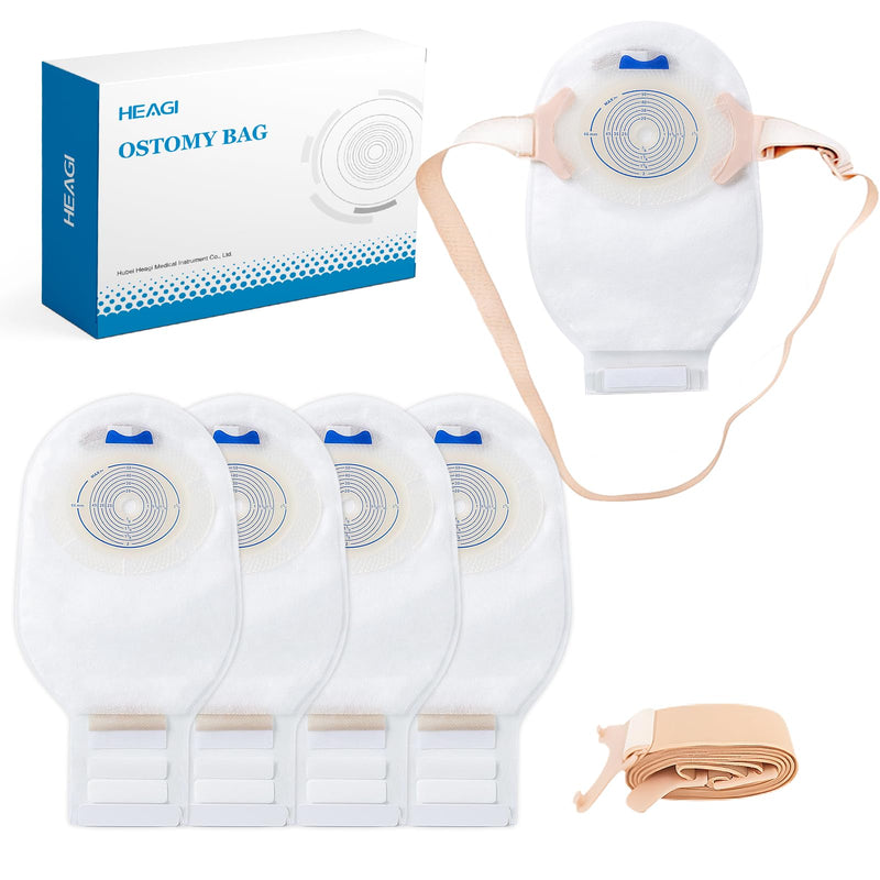 [Australia] - 20 Pack Colostomy Bags Ostomy Supplies, One-Piece Colostomy Bags, 10-66mm Cut-to-Fit Drainable Ostomy Bag with Waistband for Ileostomy Stoma Care White 