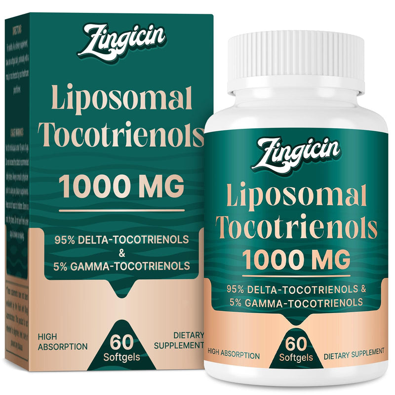 [Australia] - Vitamin E Tocotrienols - Liposomal Vitamin E Oil 1000mg, Highly Absorbable Delta Tocotrienol and Gamma Tocotrienol, 60 Softgels 60 Count (Pack of 1) 