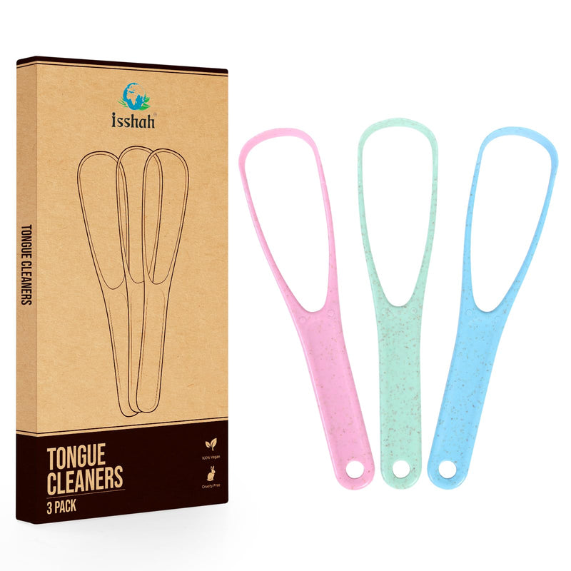 [Australia] - Tongue Scraper Cleaner PETA Approved Vegan Natural Eco Fiber Material 100% BPA Free Tongue Scrapers for Oral Care & Hygiene - 3 Count 